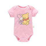 Cute Winnie the Pooh Bear Cartoon Toddler Jumpsuit Baby Girl Boy Black Cotton Clothes Kawaii Summer Newborn Baby Romper