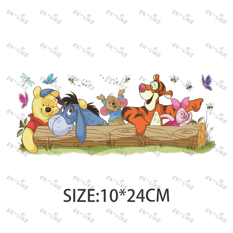 Children's Cartoon Winnie The Pooh Cute Winnie And His Friend Image Ironing Patches Transfer On The Clothes Garment Accessory