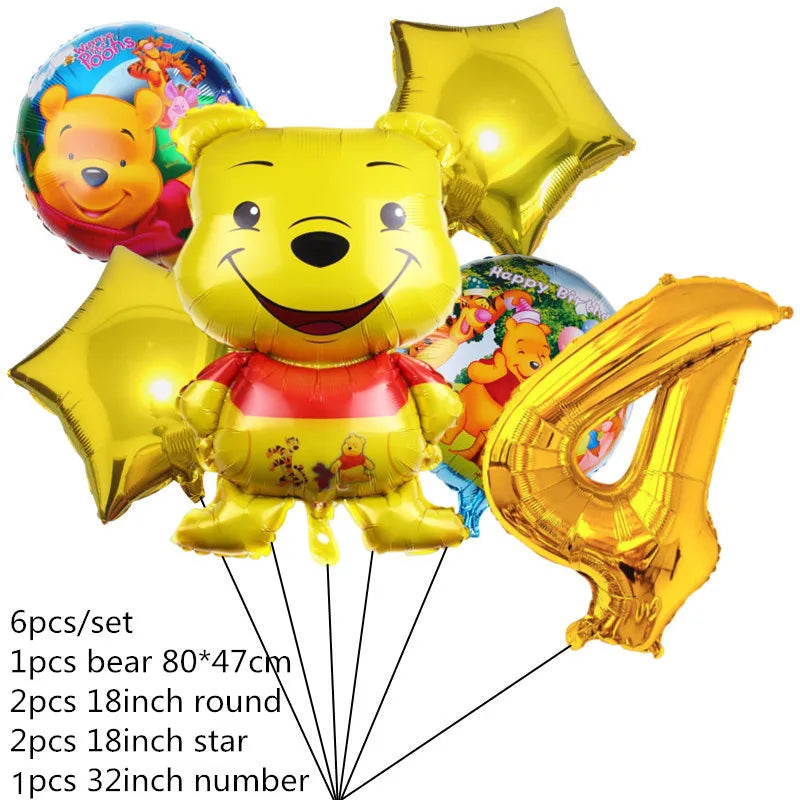 Disney Cartoon Winnie The Pooh Tablecloth Supplies Winnie The Pooh Party Disposable Table Cover Kids Birthday Party Decoration