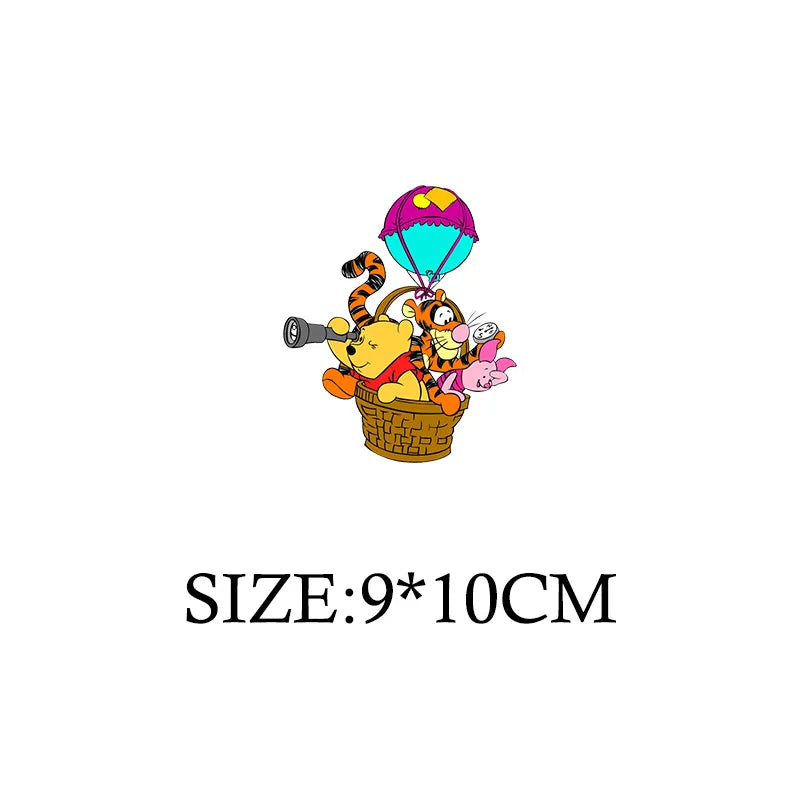 Winnie the Pooh Bear Cartoon Patches for Clothes Heat Transfer Thermal Stickers DIY Kids T shirt Iron on for Women Appliqued