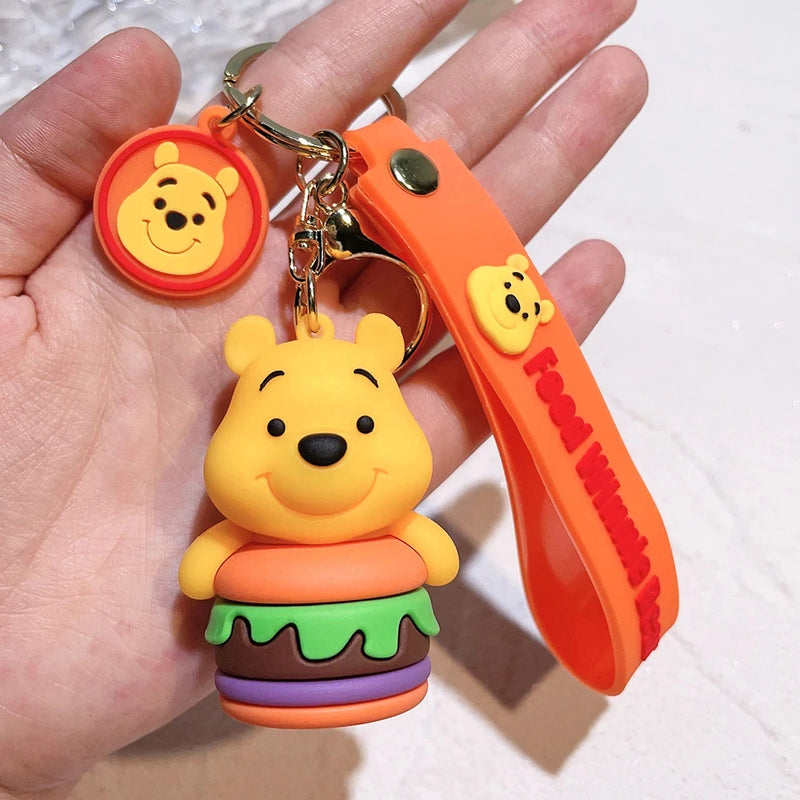 Disney Winnie the Pooh Keychain Anime Cartoon Winnie the Pooh Action Figure Doll Bag Backpack Key Charm Pendant Birthday Gift