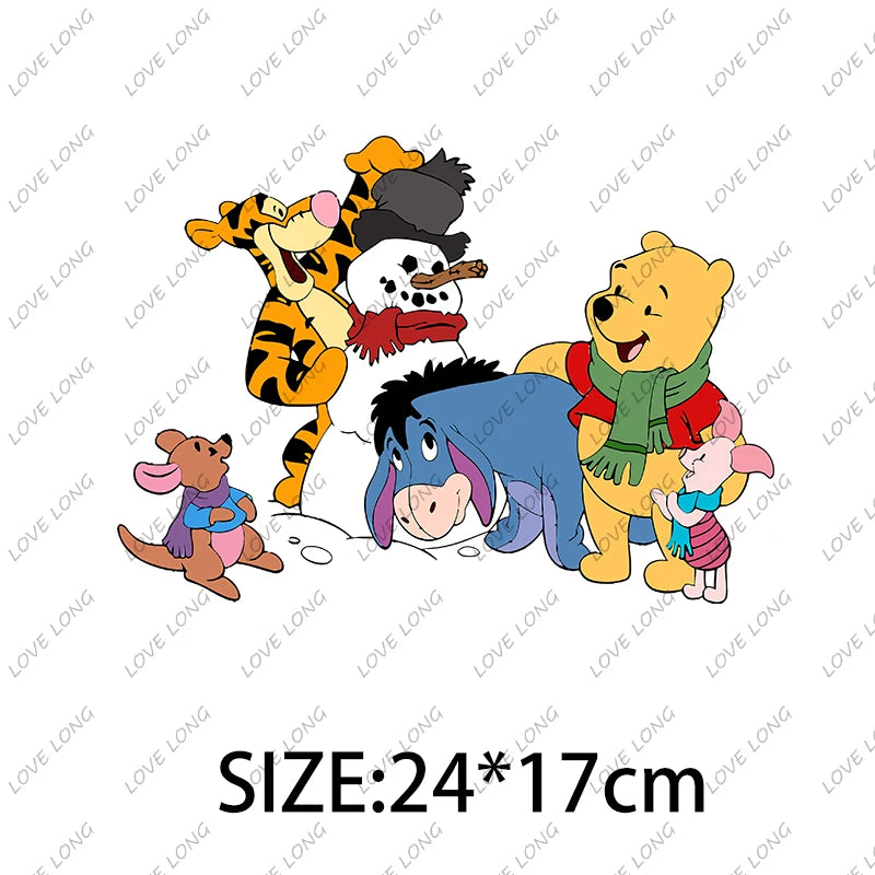 Winnie the Pooh  Clothing Thermoadhesive Patches High quality adhesive backing Iron-on Cartoon Stickers Cheap  DIY Appliques
