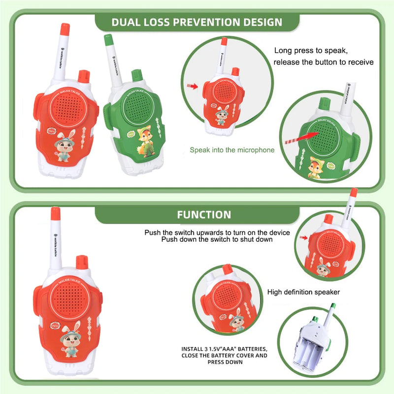 Toys for 3-12 Year Old Boys Girls, Walkie Talkies for Kids，2 Way Radio Toy  for Outside, Camping, Hiking