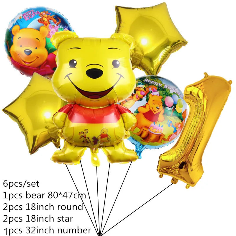 Disney Cartoon Winnie The Pooh Tablecloth Supplies Winnie The Pooh Party Disposable Table Cover Kids Birthday Party Decoration