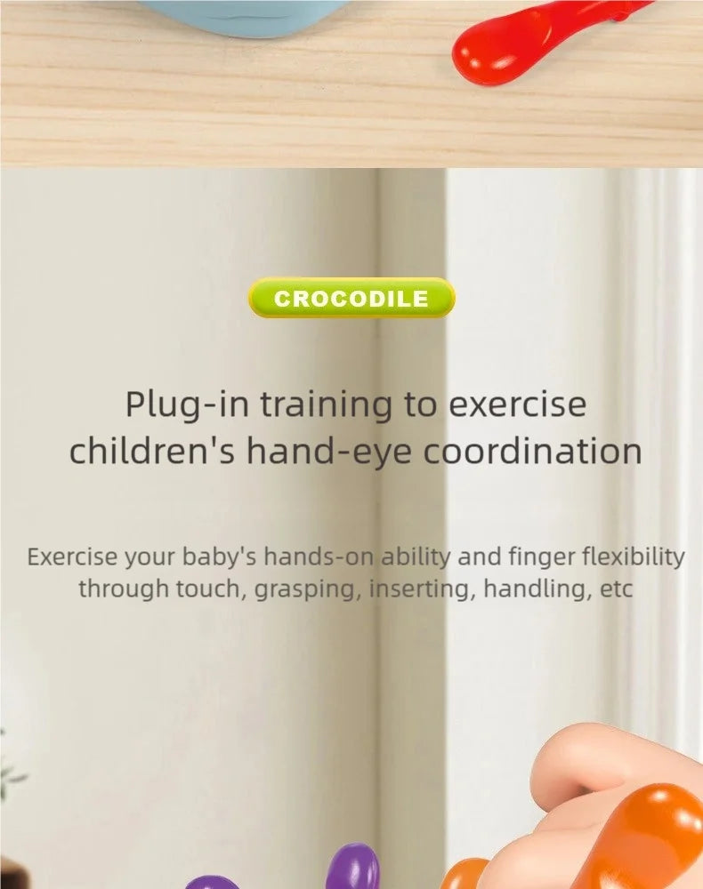 Children's Educational Toys Include Crocodile Inserts, Color and Number Matching, and Finger Fine Movement Exercises to Increase Children's Visual Perception of Color
