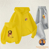 Winnie The Pooh Spring Autumn Cute 2Pcs Casual Hoodie+Pants Tracksuits 3-14 Years Boys Girls Outfits Children Clothes