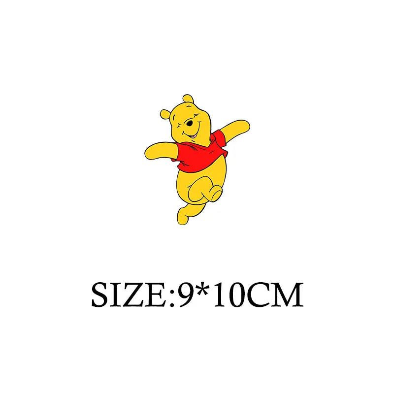 Winnie the Pooh Bear Cartoon Patches for Clothes Heat Transfer Thermal Stickers DIY Kids T shirt Iron on for Women Appliqued