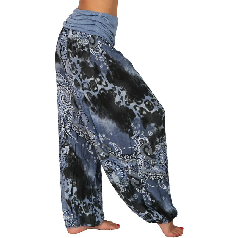 Plus Size 1XL-8XL Woman‘s Fashion  Multi-color Digital Printed Harem Pants Trousers Ladies Long Leg Wide Leg Pants Pants