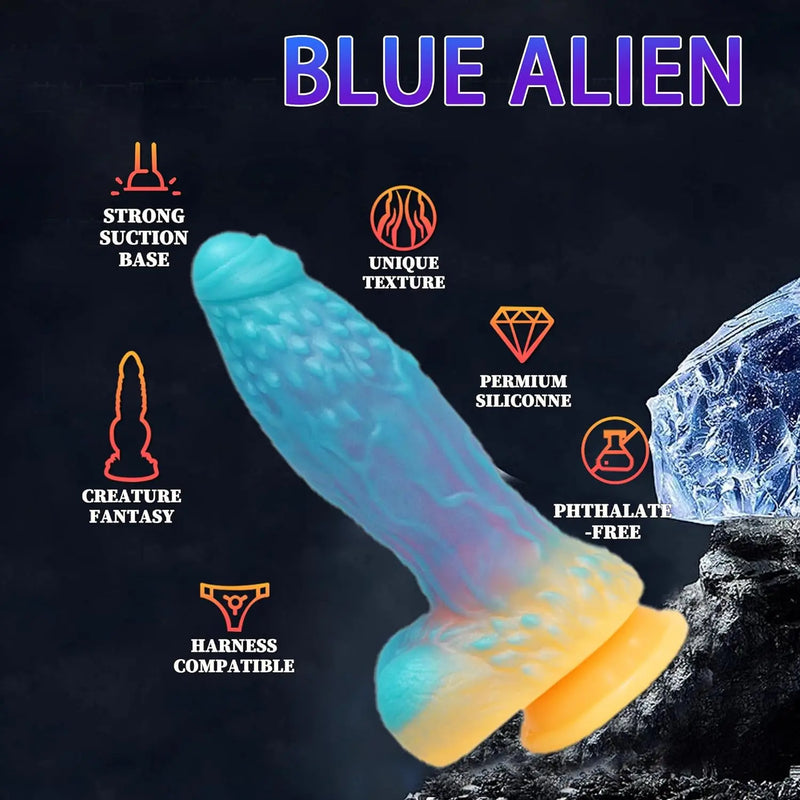 Luminous Fantasy Dildo Silicone Anal Monster Dildo Huge Thick Long Realistic Dragon Dildo Giant Soft Suction for Women Flexible