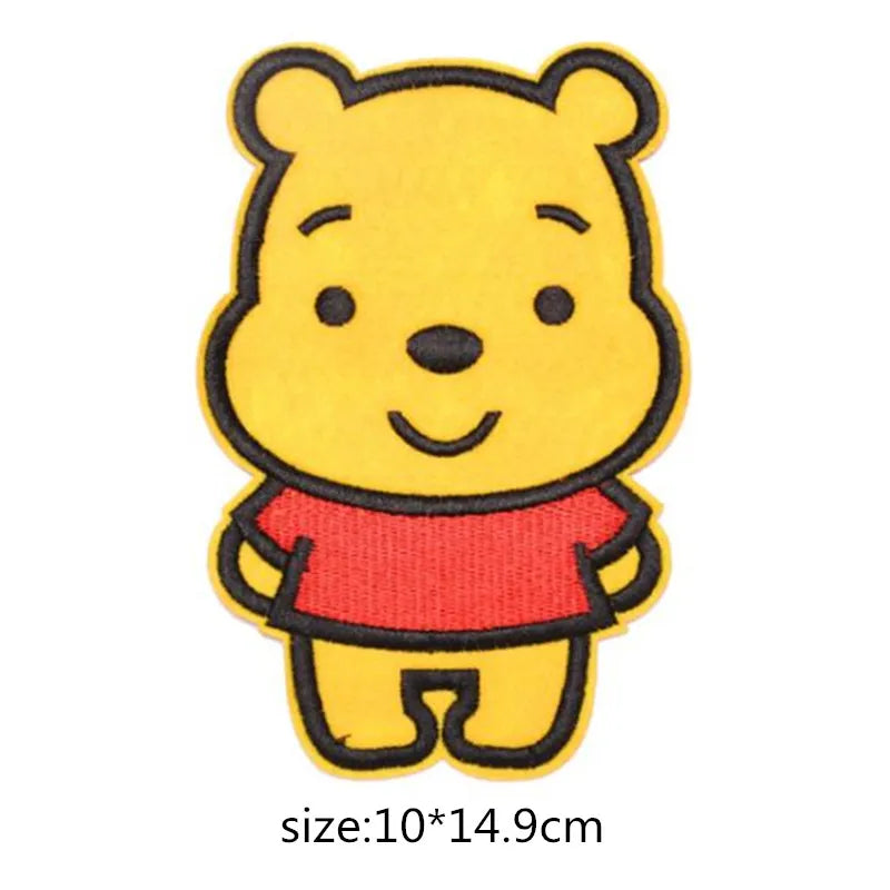 Cartoon Winnie the Pooh Patch Embroidered Iron on Lovely Embroidered Cloth Patches  DIY Garment Decoration Cloth
