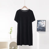 XL-8XL Plus Size Night Dress Woman New Short Sleeve Modal Sleepwear Women's Nightgowns Loose Comfort Night Wear Nightshirt