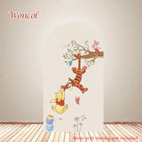 Winnie The Pooh Arch Cover Piglet Eeyore Tigger Pooh Birthday Backdrop Polyester Custom Winnie The Pooh Double-Sided Arch Cover