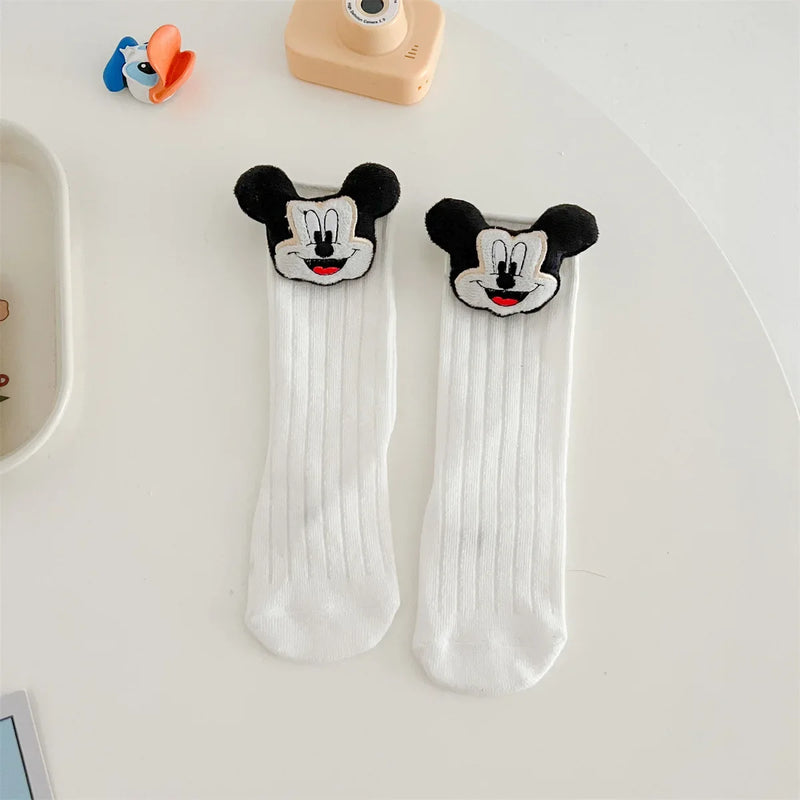Newborn Baby Boys Girls Rompers+Sock+Hat 3pcs Set Cartoon Mickey Pooh Donald Duck Print Cotton Clothes Jumpsuit Infant Bodysuits