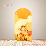 Winnie The Pooh Arch Cover Piglet Eeyore Tigger Pooh Birthday Backdrop Polyester Custom Winnie The Pooh Double-Sided Arch Cover