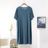 XL-8XL Plus Size Night Dress Woman New Short Sleeve Modal Sleepwear Women's Nightgowns Loose Comfort Night Wear Nightshirt