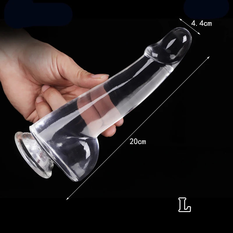 Crystal Simulation Dildo 4size Realistic Dildo For Woman Big Penis Dildo Can Strapon Suction Cup Dildo Transparent Dick Buttplug