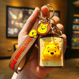 Disney Winnie the Pooh Keychain Anime Cartoon Winnie the Pooh Action Figure Doll Bag Backpack Key Charm Pendant Birthday Gift