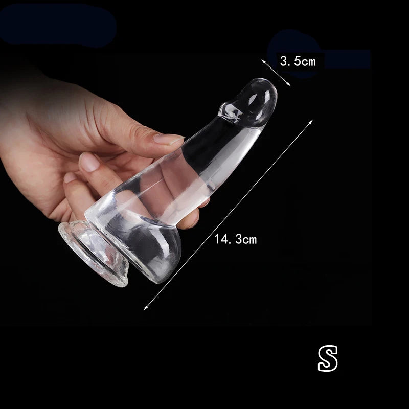 Crystal Simulation Dildo 4size Realistic Dildo For Woman Big Penis Dildo Can Strapon Suction Cup Dildo Transparent Dick Buttplug