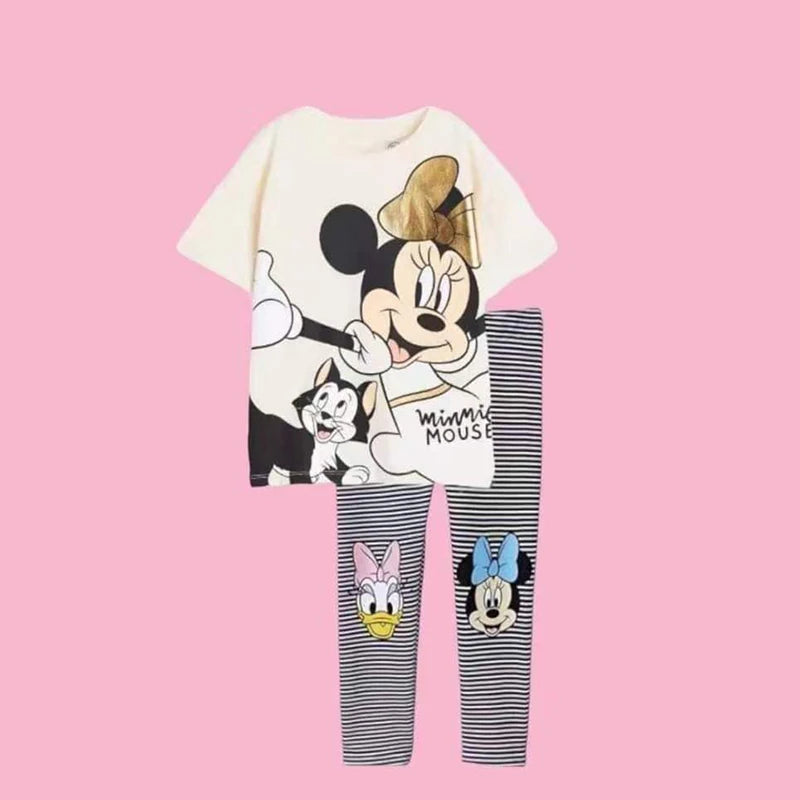 Kids Clothes 2024 Autumn Princess Children's Clothing Sets Cartoon Minnie Mouse Suit for Girls Two-piece Baby Girl Clothing