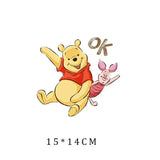 Miniso Co branded IP Winnie The Pooh Heat Transfer Clothes Stickers For Children Iron On Transfer Patches For Clothes Decor