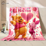 Customized Name Personalized Blanket Winnie The Pooh Printed Blanket Soft and Comfortable Home Travel Adult and Warm Blanket