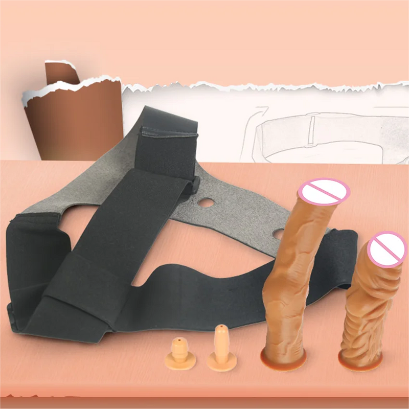 Strap On Realistic Double Dildo Pants For Woman Men Couples Dildo Panties For Lesbian Gay Flesh purple Vibrator Dildo For Gay