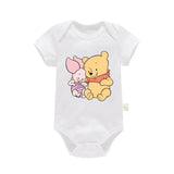 Cute Winnie the Pooh Bear Cartoon Toddler Jumpsuit Baby Girl Boy Black Cotton Clothes Kawaii Summer Newborn Baby Romper