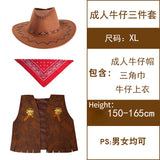 Wild West Cosplay Western Cowboy Cowgirl Costume Halloween Dress Up Clothes for Adult Kids Role Play Party Fancy Outfits Gifts