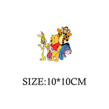 Winnie the Pooh Bear Cartoon Patches for Clothes Heat Transfer Thermal Stickers DIY Kids T shirt Iron on for Women Appliqued