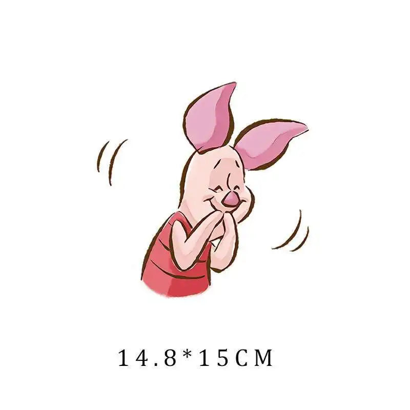 Miniso Co branded IP Winnie The Pooh Heat Transfer Clothes Stickers For Children Iron On Transfer Patches For Clothes Decor