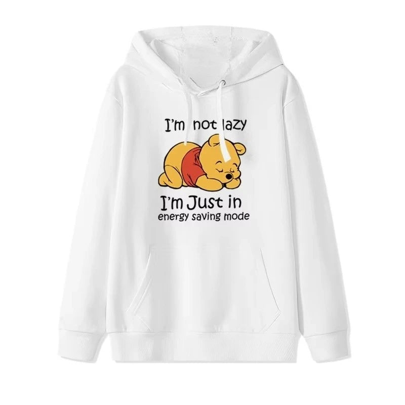 2025 Cartoon Winnie The Pooh Fashionable and Simple Women's Hoodies, Loose and Comfortable Couple Hooded Printed Hoodies