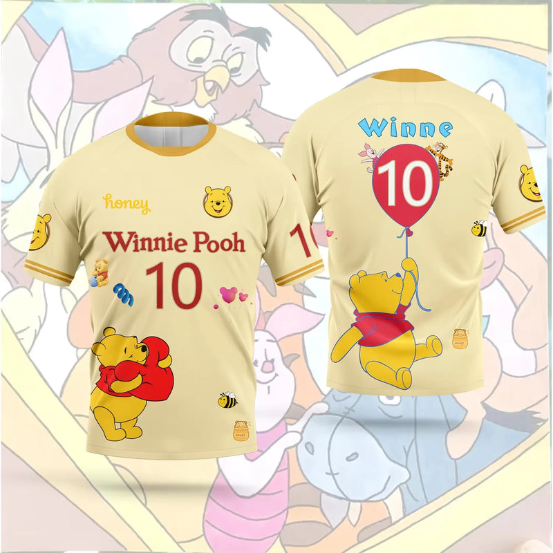 Summer  New Winnie The Pooh Kids Breathable Casual Sports T-Shirt Family Parent-Child Suit Winnie The Pooh Lovers Special Design