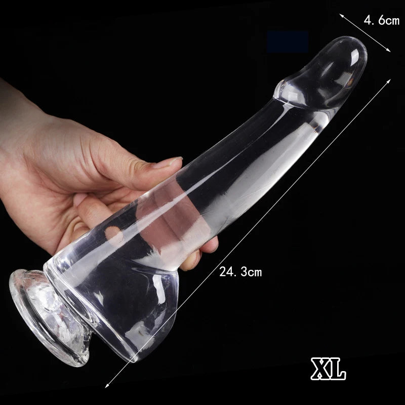 Crystal Simulation Dildo 4size Realistic Dildo For Woman Big Penis Dildo Can Strapon Suction Cup Dildo Transparent Dick Buttplug