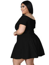 5xl Plus Size Women Clothing Wholesale Summer Outfits Crop Tops and Pleated Skirt Tracksuit Sweet Dress Suits Dropshipping