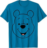 Winnie The Pooh Classic Cotton Tshirt Pink Blue Color Options Cartoon Face Print Short Sleeve Casual Tops 2025 Streetwear