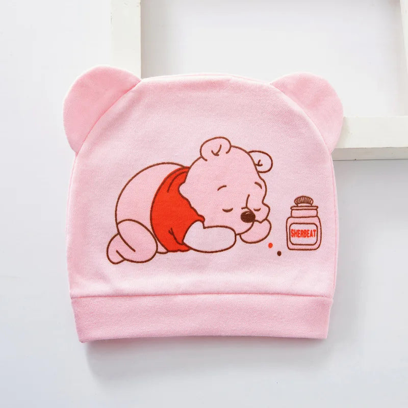 Cartoon Soft Cotton Newborn Hat Winnie the Pooh Baby Cap Summer Soft  newborn Baby Boys Girls Caps