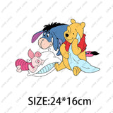 Winnie the Pooh  Clothing Thermoadhesive Patches High quality adhesive backing Iron-on Cartoon Stickers Cheap  DIY Appliques