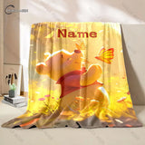 Customized Name Personalized Blanket Winnie The Pooh Printed Blanket Soft and Comfortable Home Travel Adult and Warm Blanket