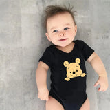Cartoon Winnie the Pooh Print Baby Clothes Cotton Bodysuit Summer Short Sleeve Newborn Boys Girls Jumpusuit