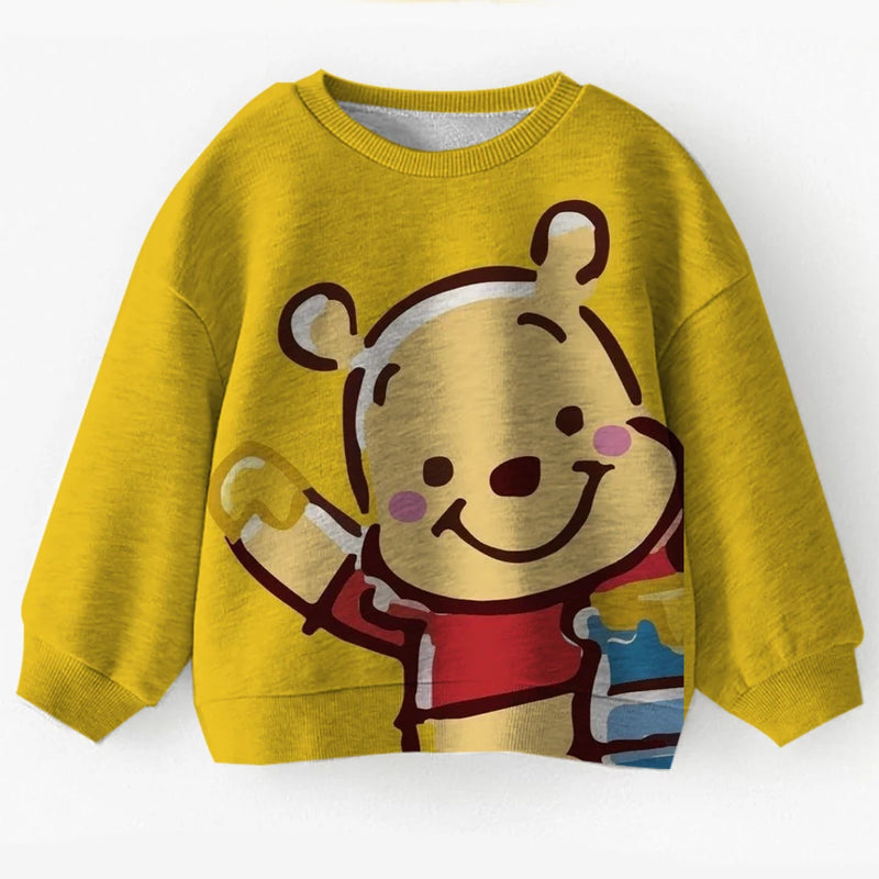Autumn Winter Winnie the Pooh 3D Printed Kids Teen Round Neck Sweatshirt Set New Arrival Fashion Hot Sale Cute