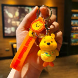 Disney Winnie the Pooh Keychain Anime Cartoon Winnie the Pooh Action Figure Doll Bag Backpack Key Charm Pendant Birthday Gift