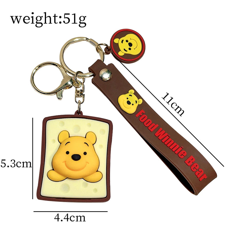 Disney Winnie the Pooh Keychain Anime Cartoon Winnie the Pooh Action Figure Doll Bag Backpack Key Charm Pendant Birthday Gift