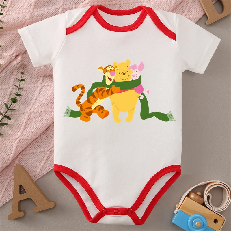 Winnie the Pooh MINISO 100% Cotton Jumpsuit Baby Cloths Onesie Bodysuit for 0 To 12 Months Newborn Best Cute Gift for Baby