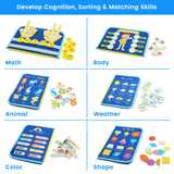 Montessori Toys Busy Board Sensory Activity Developing Board for Motor Skills,Learning Board for Toddlers  Christmas Gift