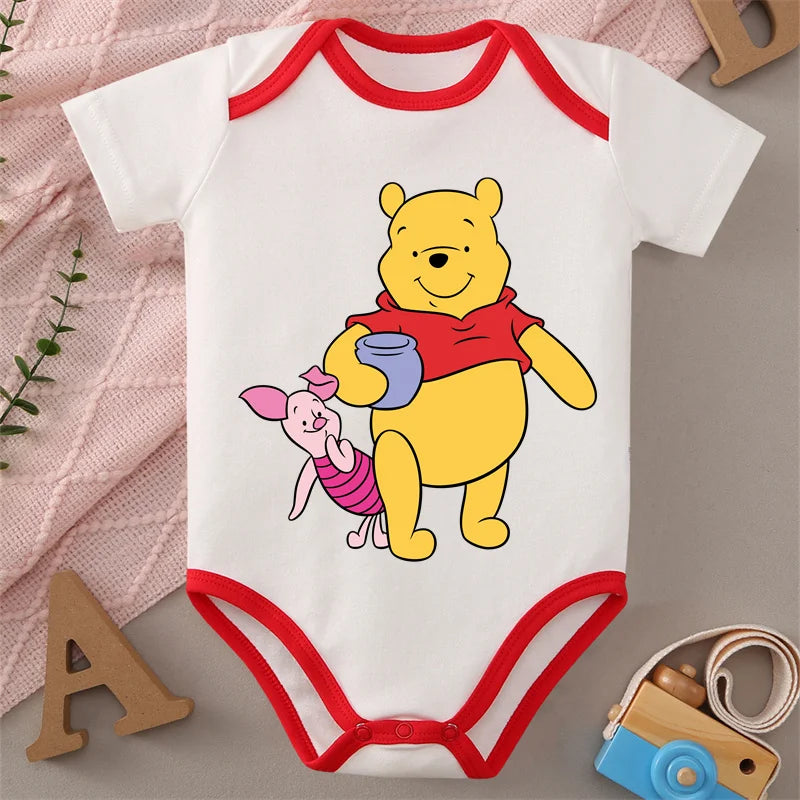 Winnie the Pooh MINISO 100% Cotton Jumpsuit Baby Cloths Onesie Bodysuit for 0 To 12 Months Newborn Best Cute Gift for Baby