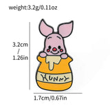 5 Pcs Cute cartoon soft Winnie the Pooh Brooch Winnie the Pooh and Tigger Metal Badges Bunny pin accessories