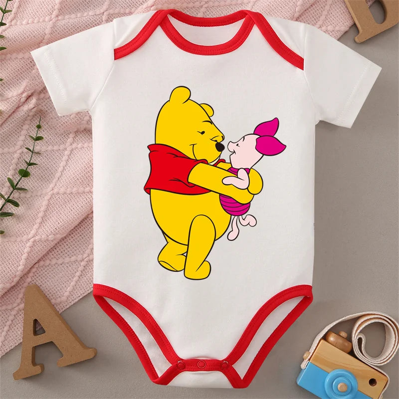 Winnie the Pooh MINISO 100% Cotton Jumpsuit Baby Cloths Onesie Bodysuit for 0 To 12 Months Newborn Best Cute Gift for Baby