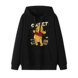 2025 Cartoon Winnie The Pooh Fashionable and Simple Women's Hoodies, Loose and Comfortable Couple Hooded Printed Hoodies