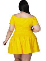 5xl Plus Size Women Clothing Wholesale Summer Outfits Crop Tops and Pleated Skirt Tracksuit Sweet Dress Suits Dropshipping
