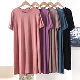 XL-8XL Plus Size Night Dress Woman New Short Sleeve Modal Sleepwear Women's Nightgowns Loose Comfort Night Wear Nightshirt